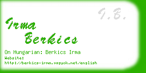 irma berkics business card